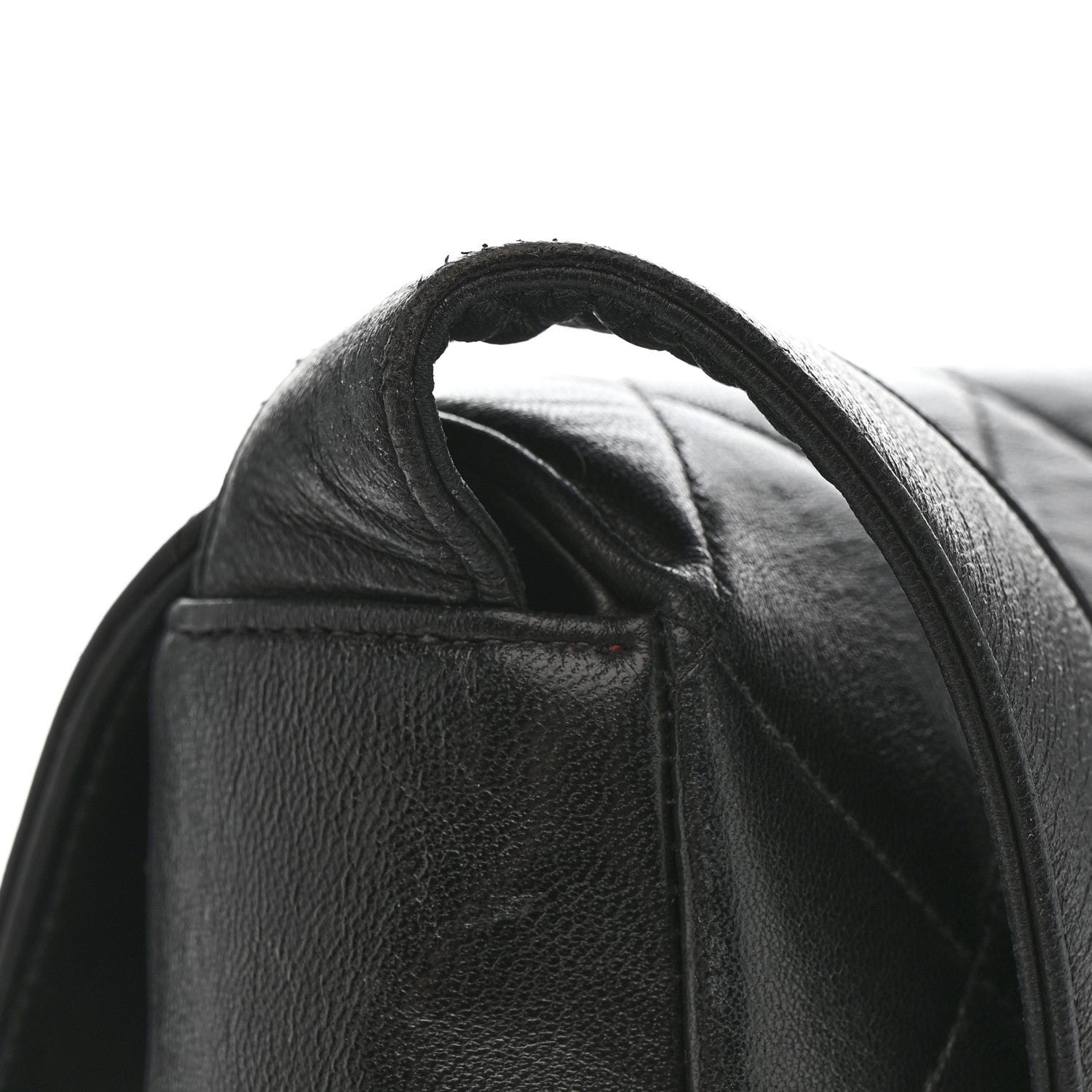 Lambskin Quilted Double Pocket Shoulder Bag Black
