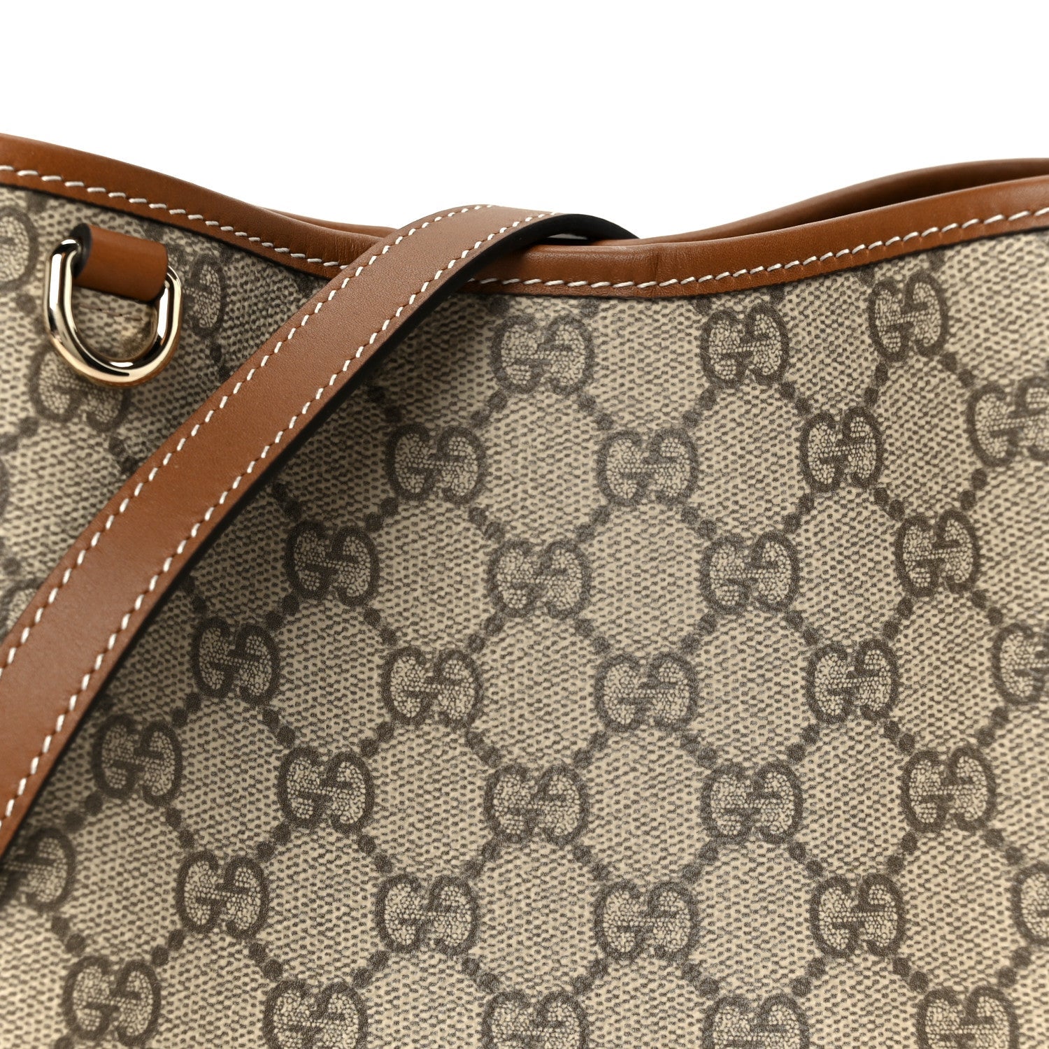 GG Supreme Monogram Emblem Small Shoulder Bag Beige Ebony Sundial