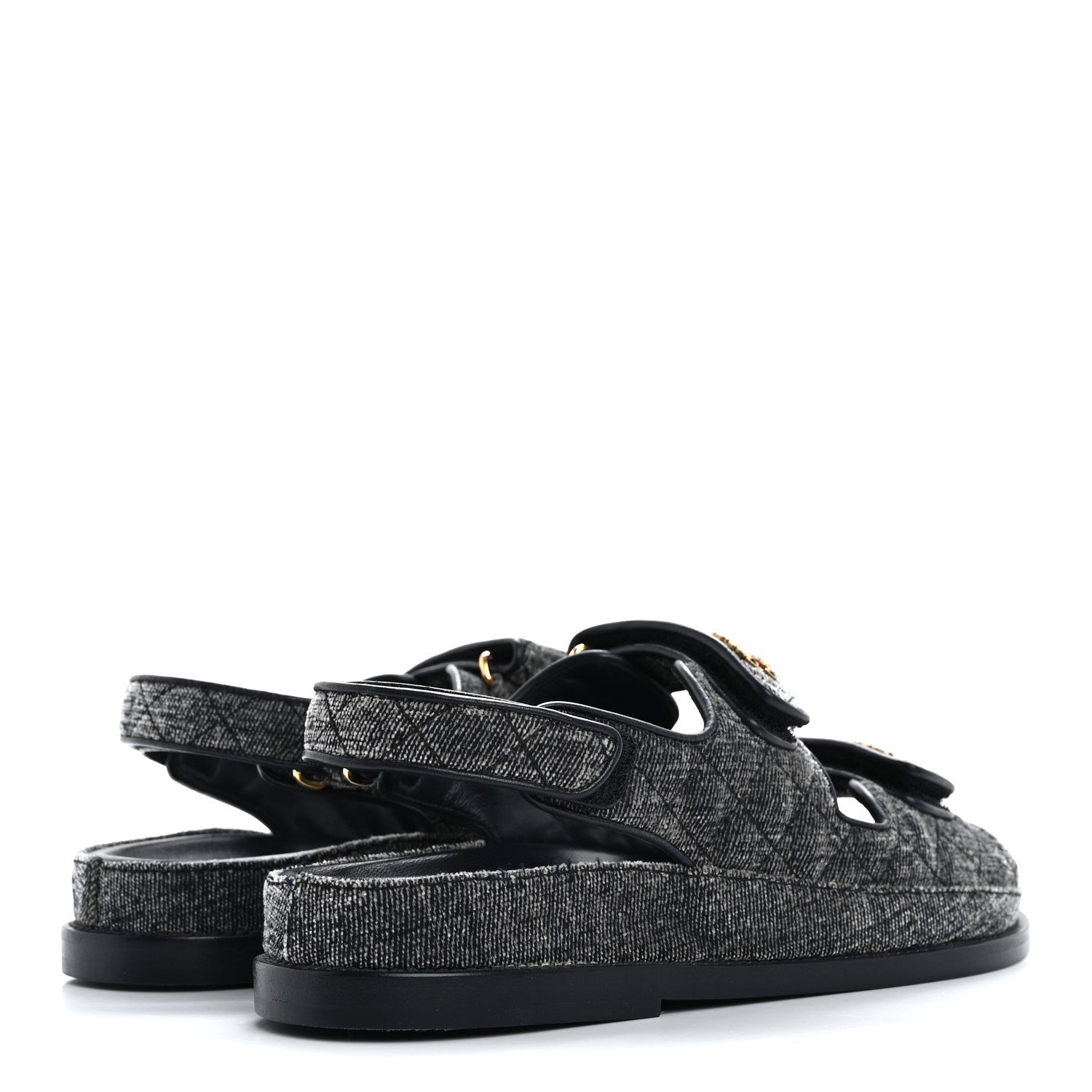 Velvet Velcro Dad Sandals 38.5 Grey