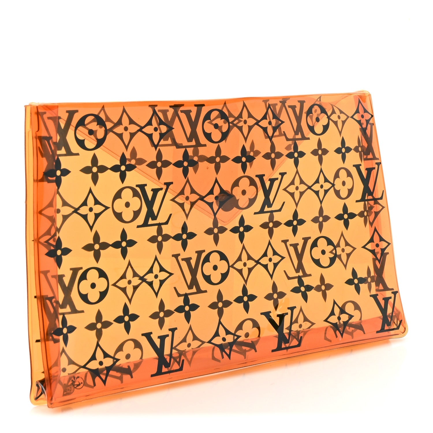 PVC Monogram Printed Envelope Pouch Orange