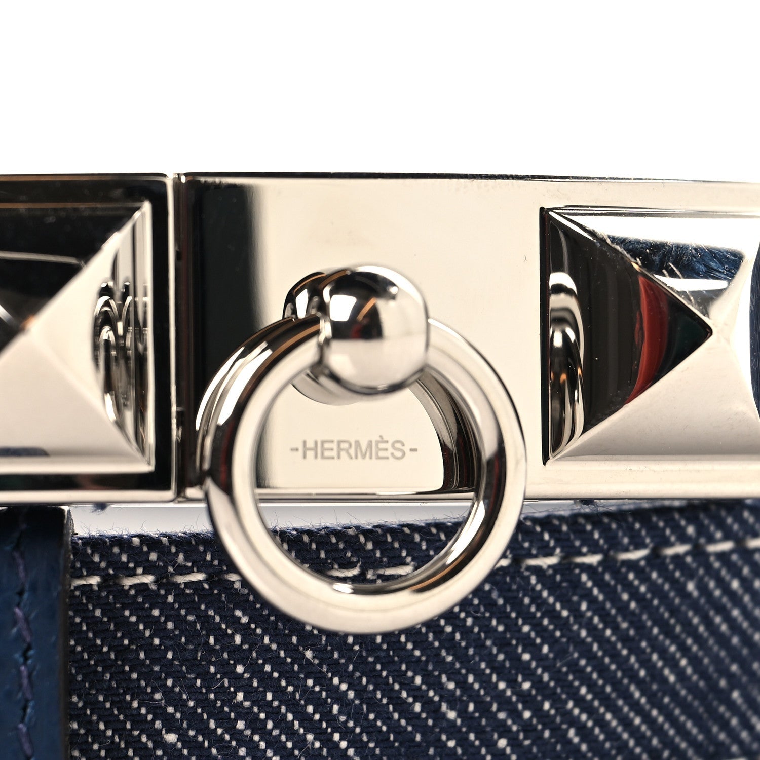 Denim Epsom Rivale 18 Belt Bleu Indigo White Bleu Navy
