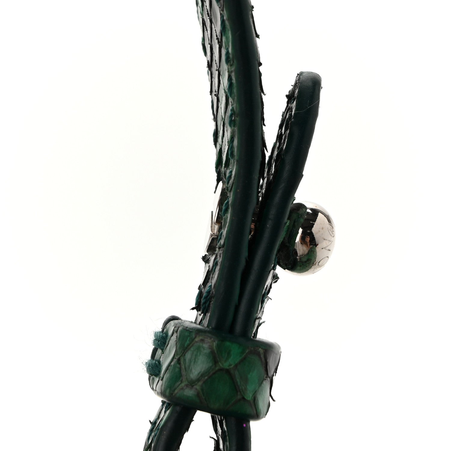 Snakeskin Twist Shoulder Bag MM Green