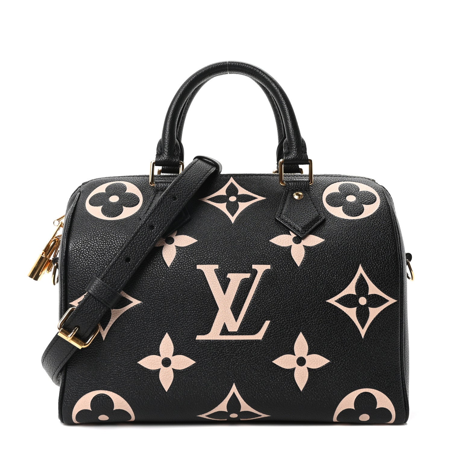 Empreinte Monogram Giant Speedy Bandouliere 25 Black Beige