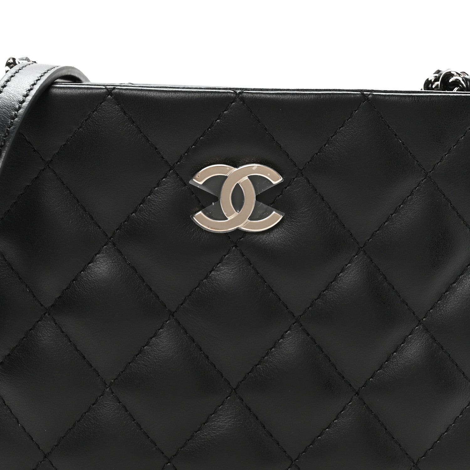 Lambskin Quilted Uniform Crossbody Bag Black