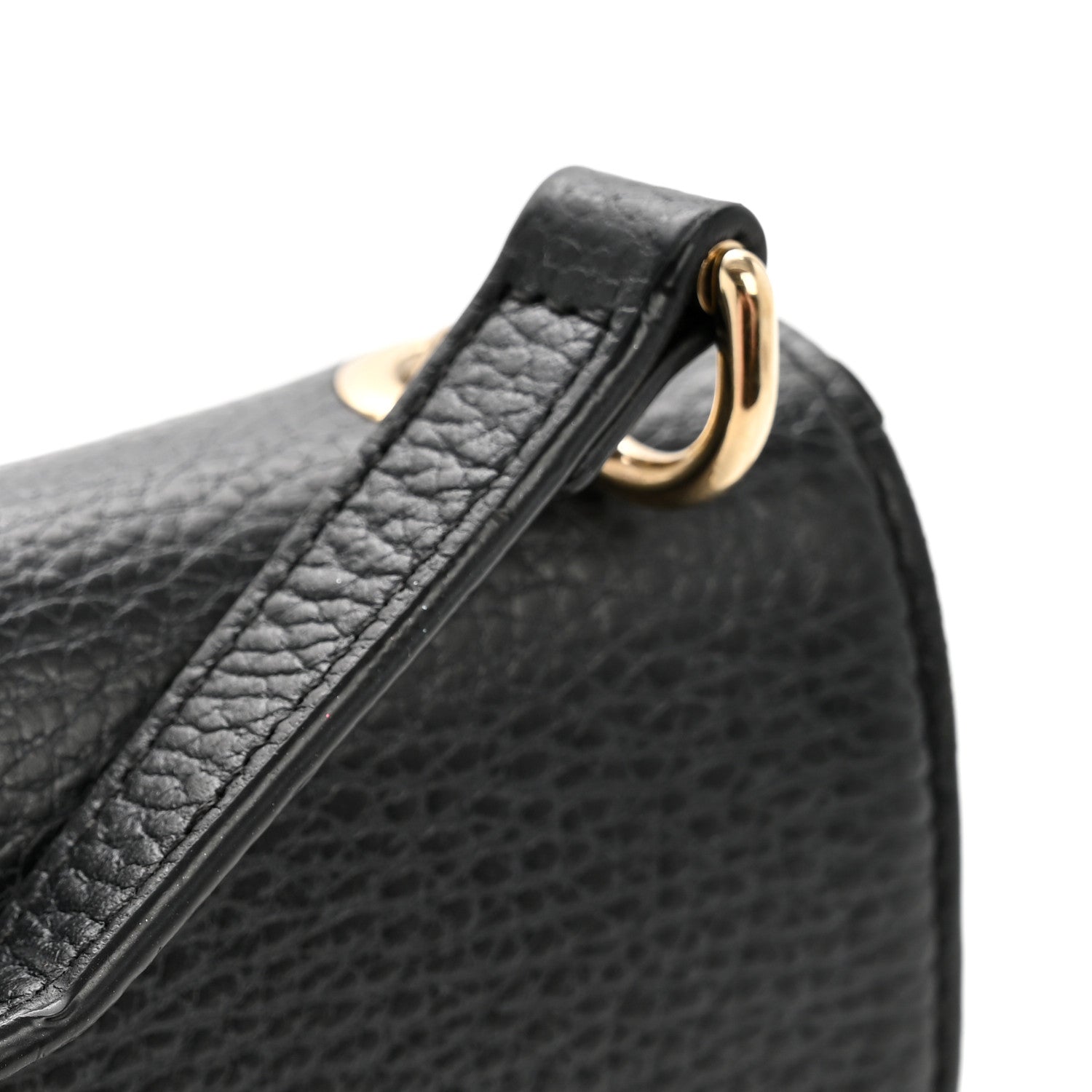 Dollar Calfskin Small Interlocking G Shoulder Bag Black