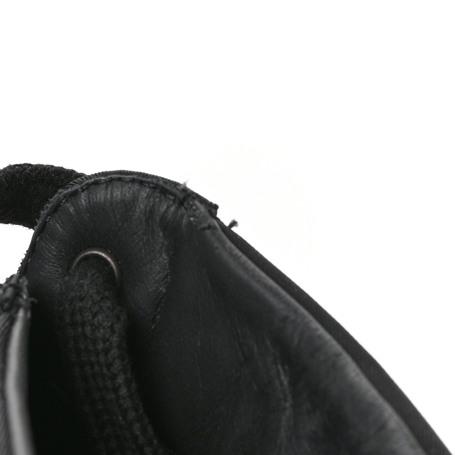 Re-Nylon Gabardine Triangle Womens Wheel Pouch Pocket High Top Sneakers 39 Black