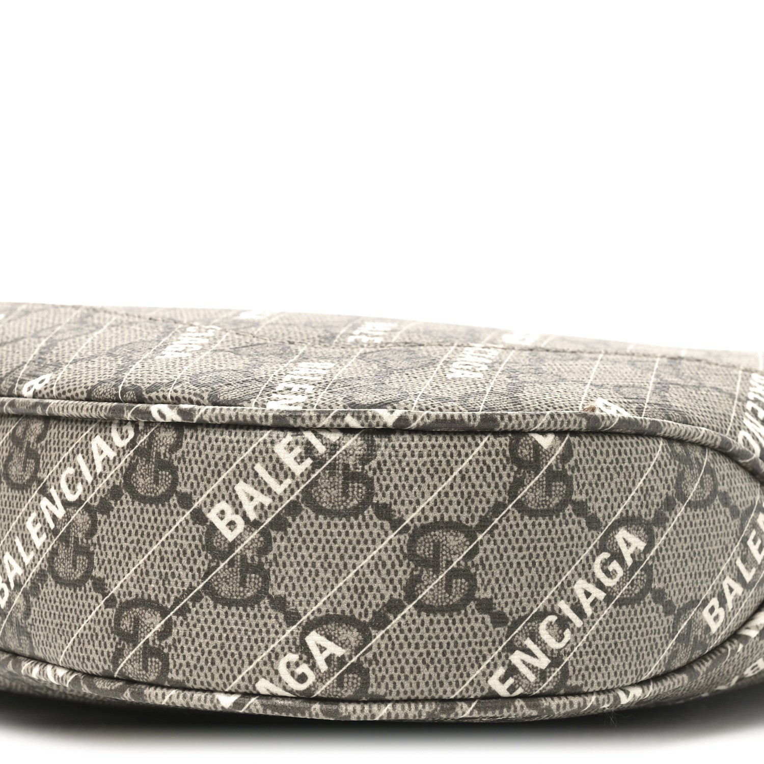 X BALENCIAGA GG Supreme Monogram Logo Print Medium Jackie 1961 Hobo Beige Ebony
