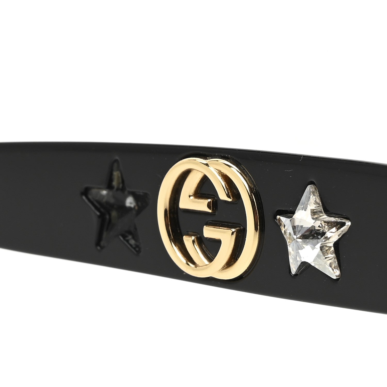 Acetate Crystal Star Round Frame Sunglasses GG0208S Black