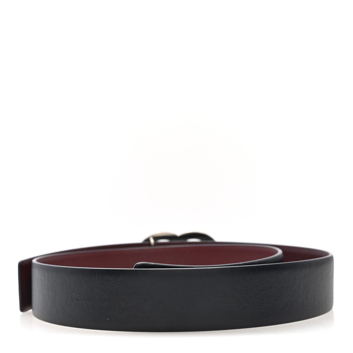 Calfskin CC Reversible Belt 70 Black Burgundy