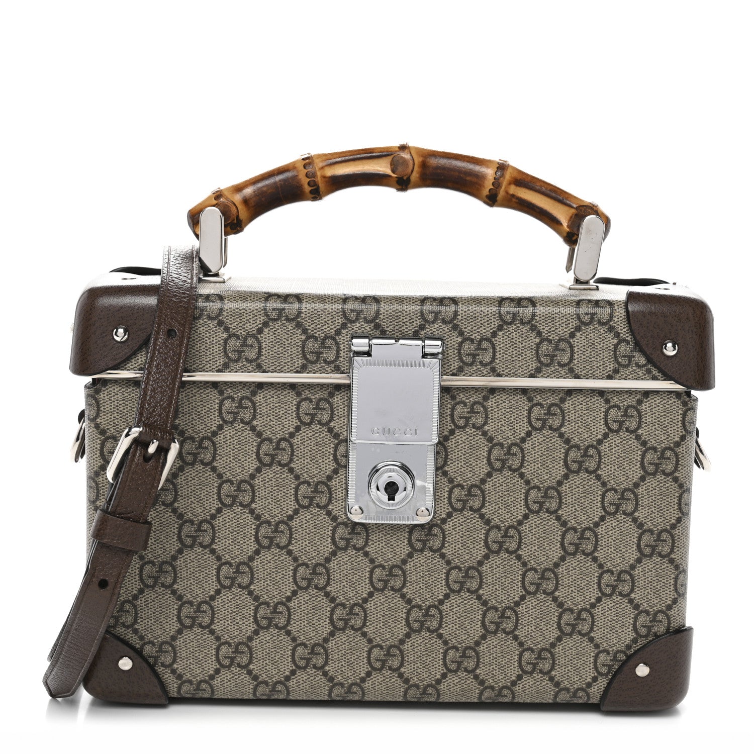 GG Supreme Monogram Globe-Trotter Beauty Case Brown