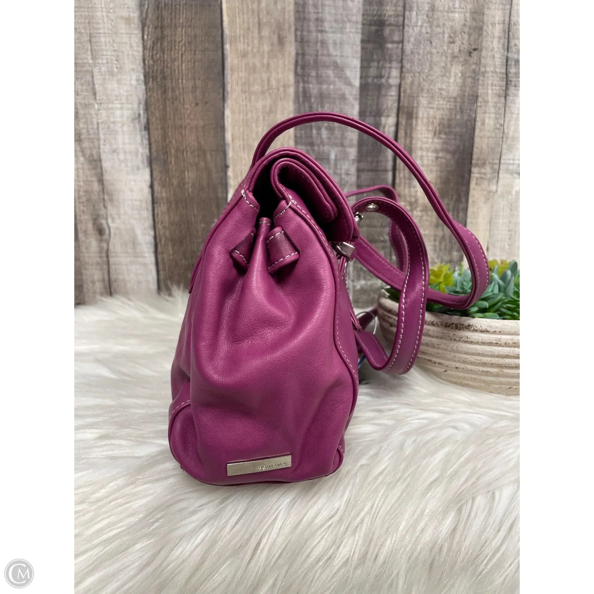 Handbag Leather By Perlina, Size: Medium