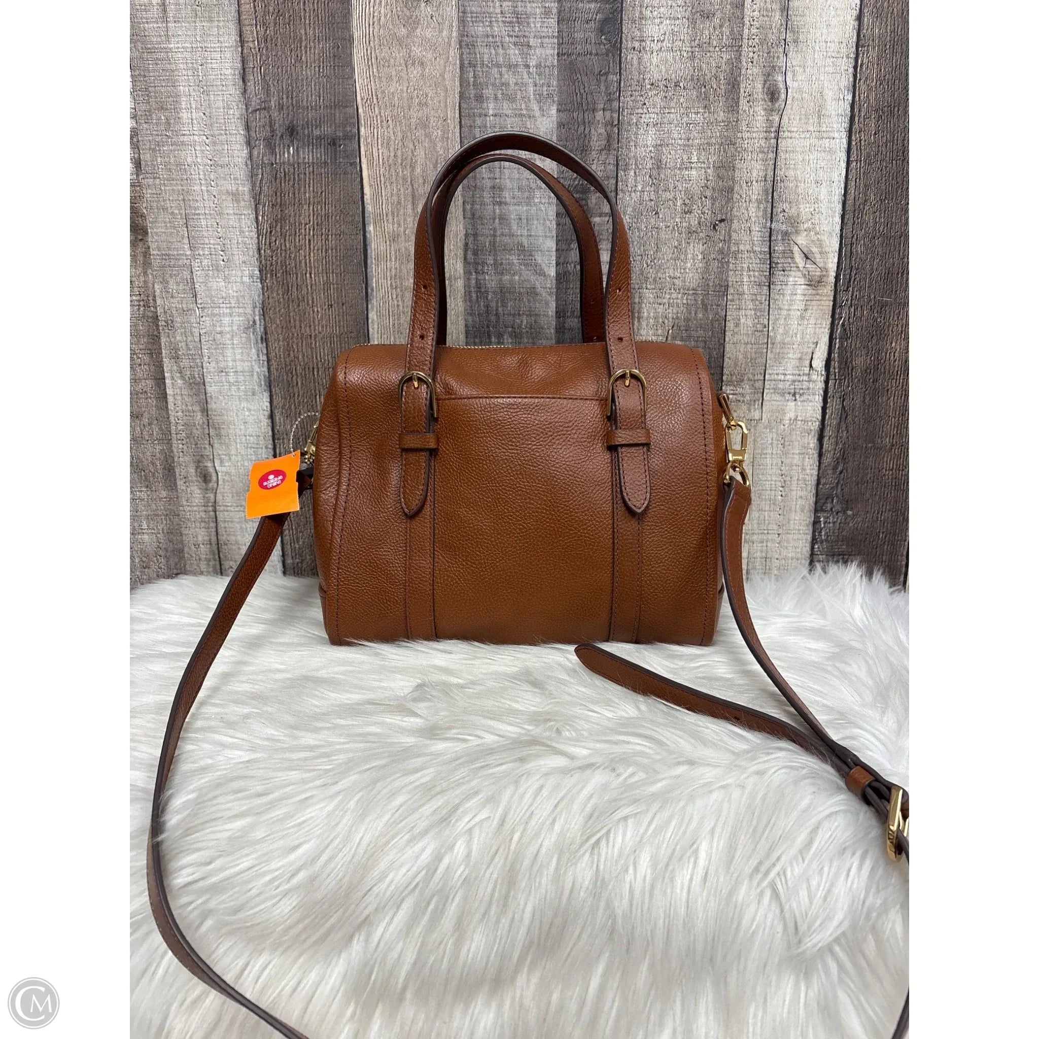 Crossbody Leather By Fossil, Size: Medium