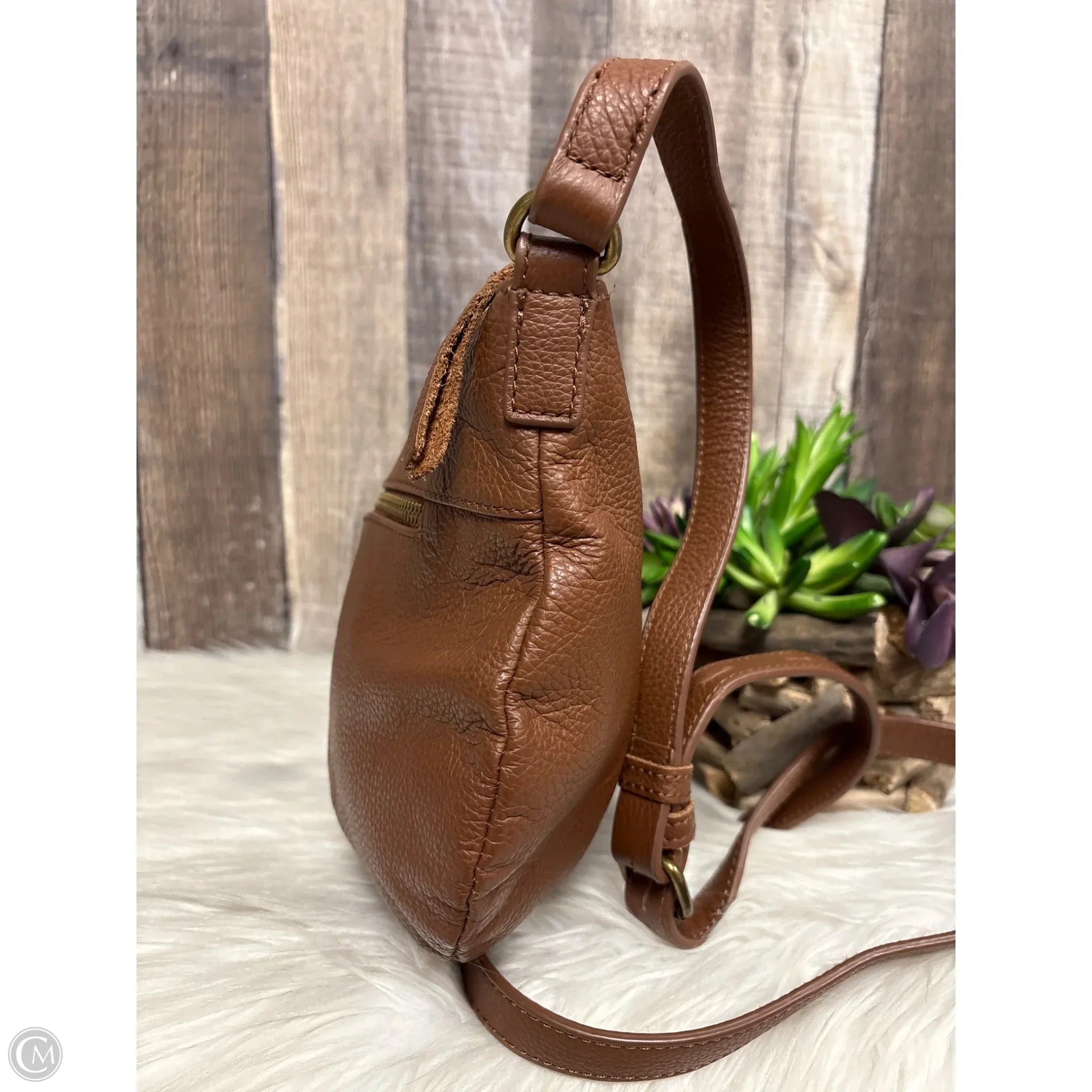 Crossbody Leather By Lucky Brand, Size: Medium