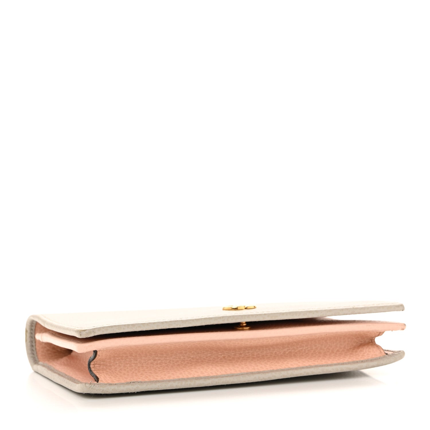 Dollar Calfskin Mini GG Marmont Chain Wallet Grey Light Pink