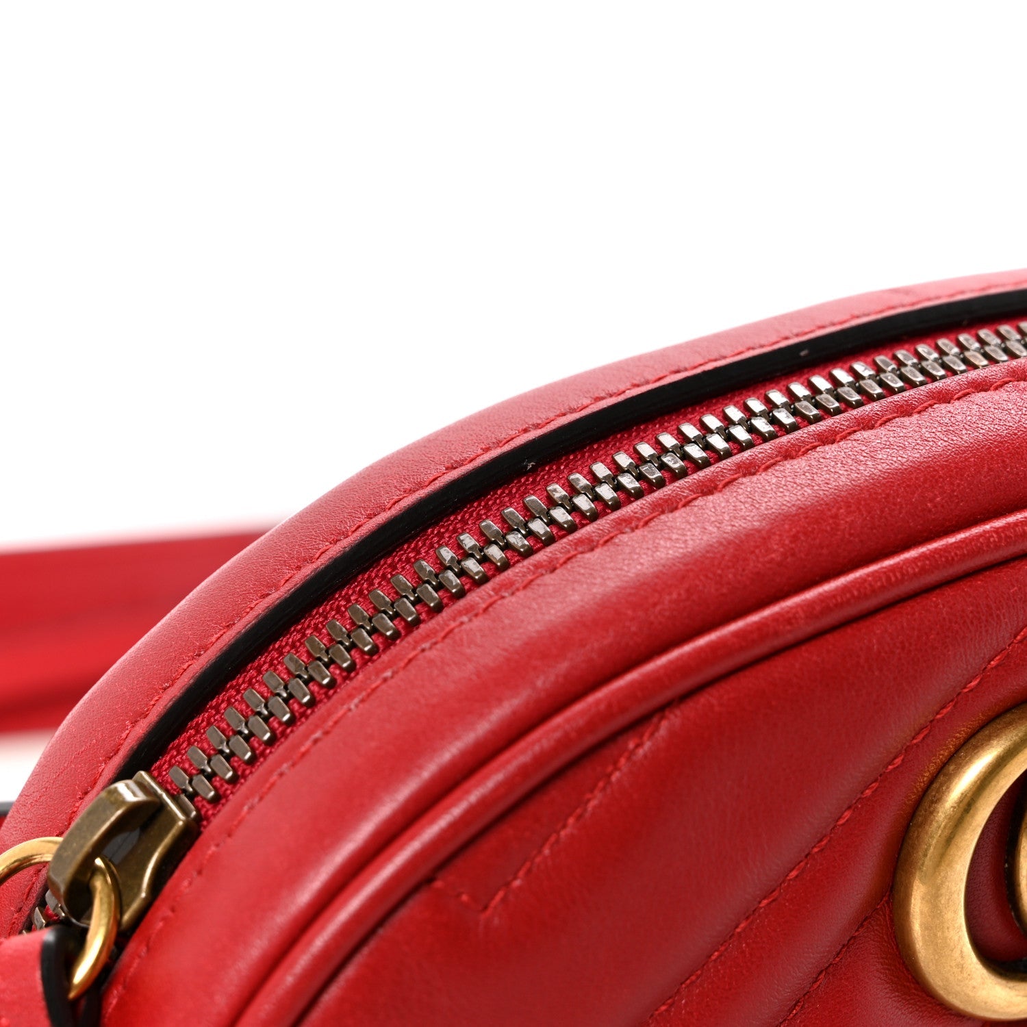 Calfskin Matelasse GG Marmont Belt Bag 85 34 Hibiscus Red
