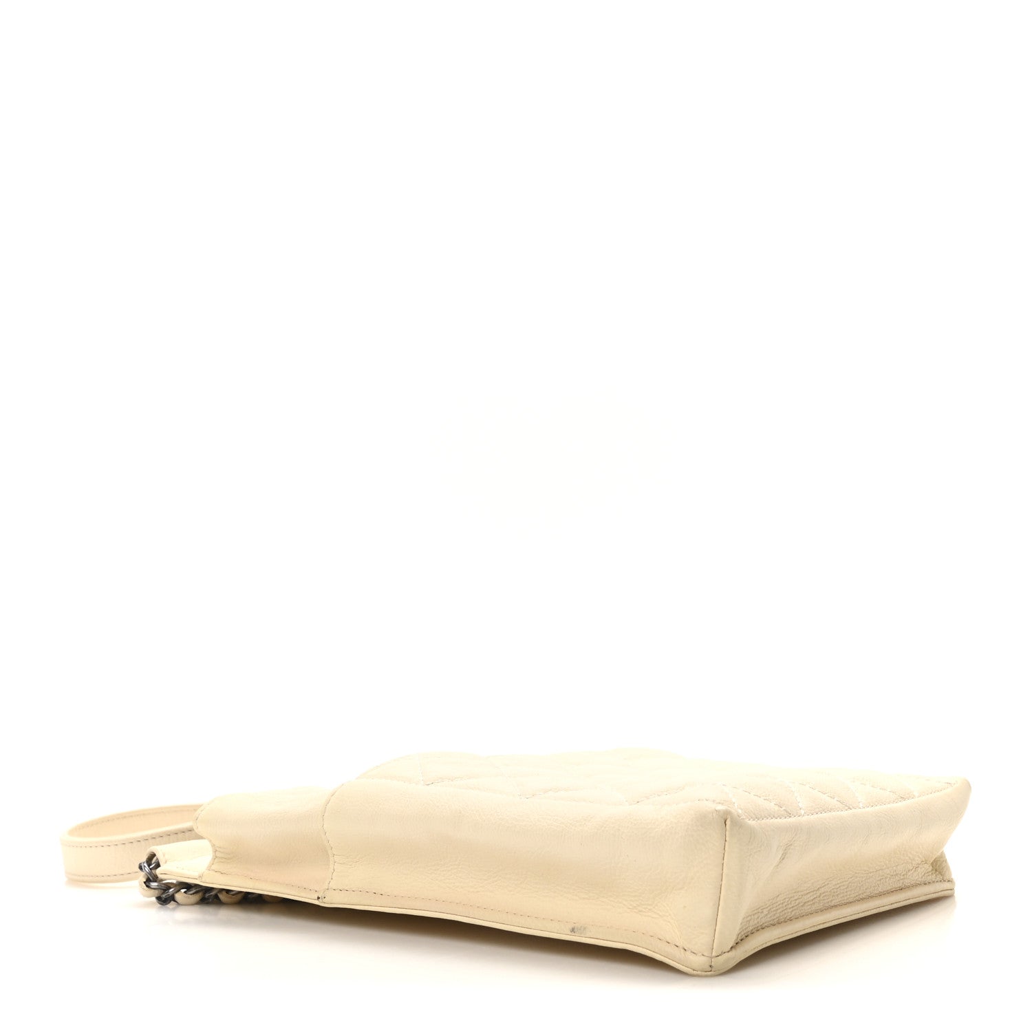 Calfskin Quilted CC Waiter Clutch With Chain White