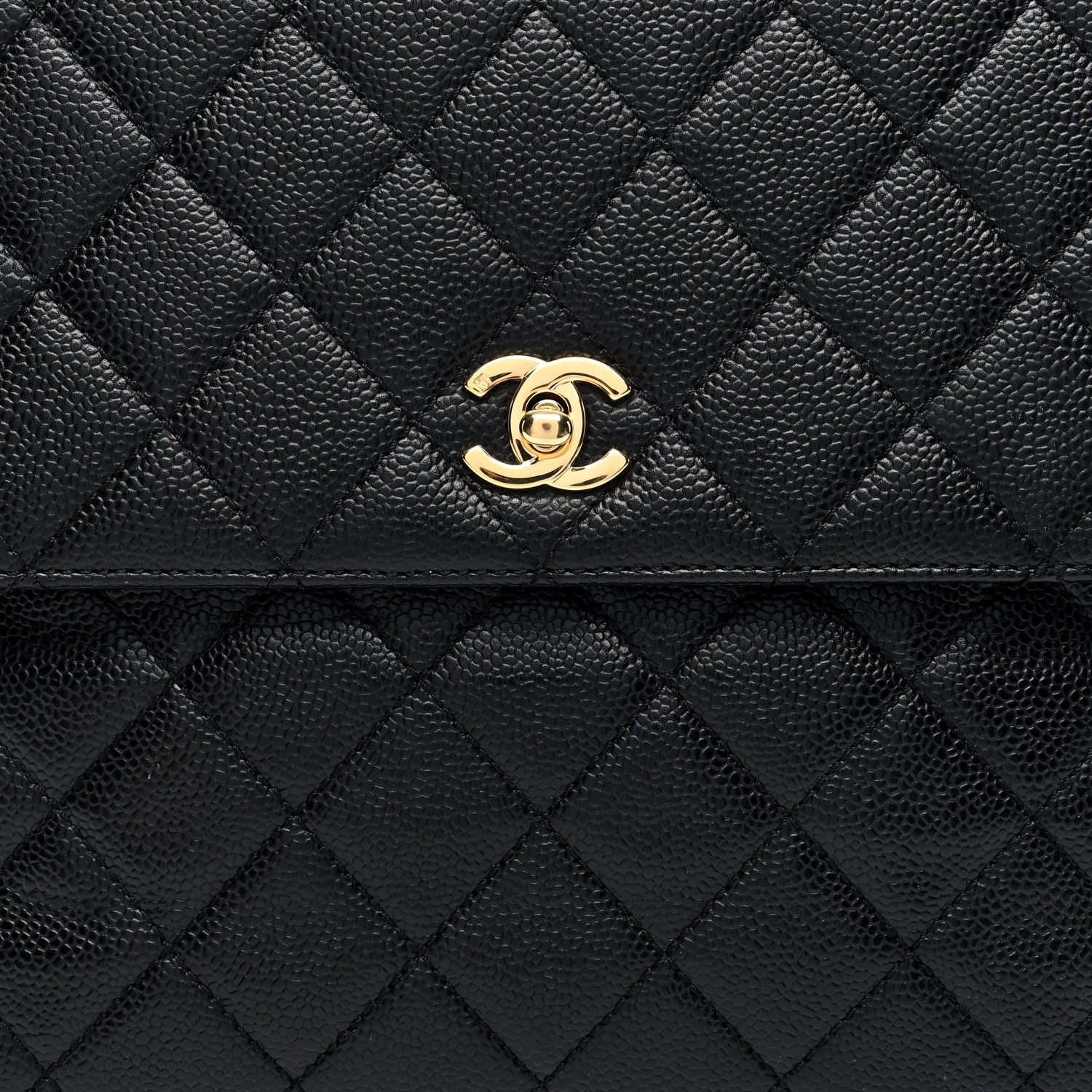 Caviar Quilted Jumbo Kelly Flap Black