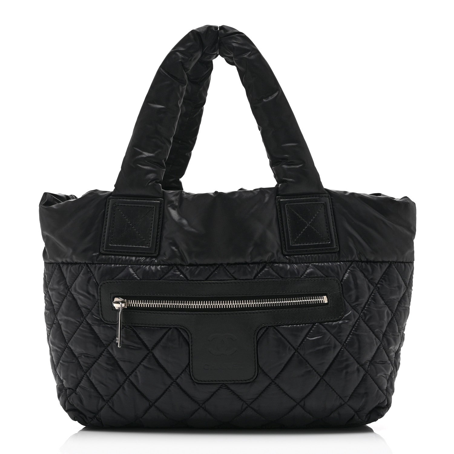 Nylon Quilted Small Coco Cocoon Tote Black