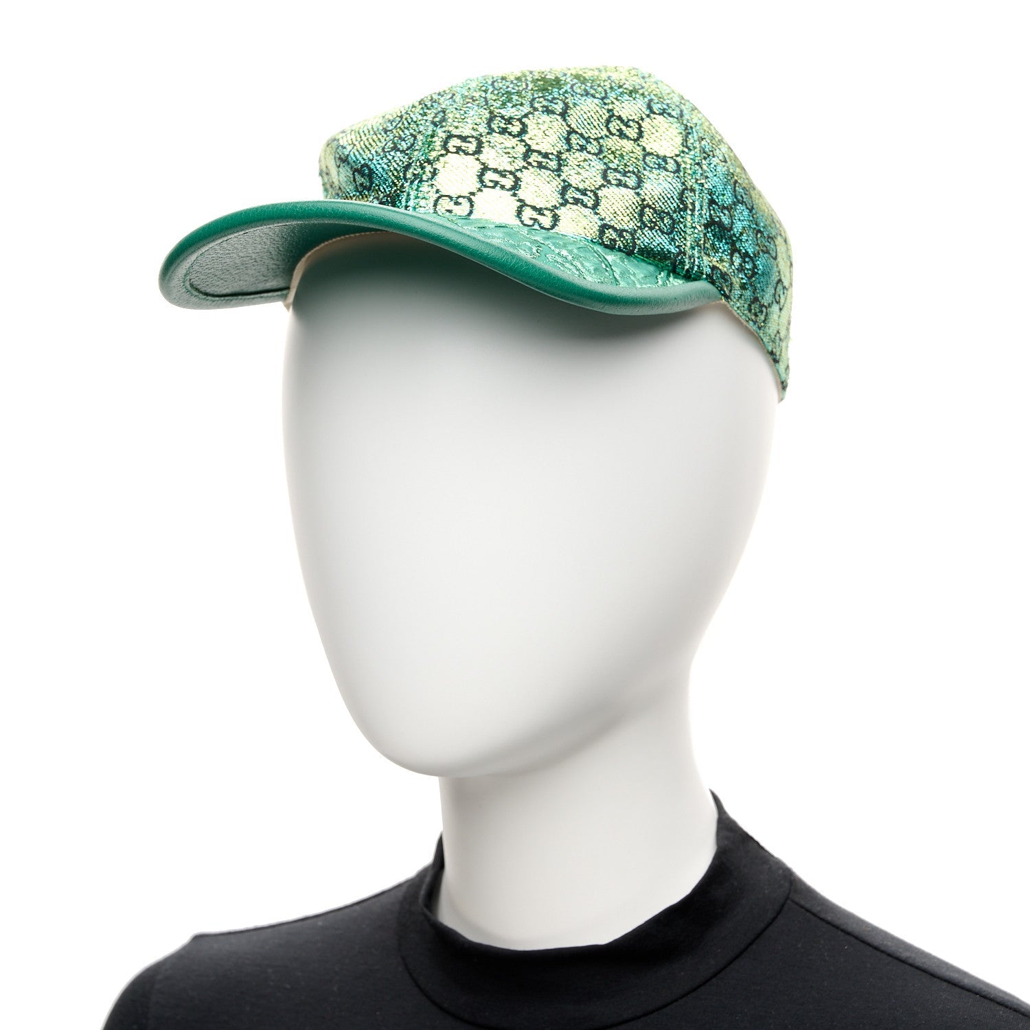 Silk Blend Jacquard Monogram Santa Barbara Baseball Hat S Green Black Radiant