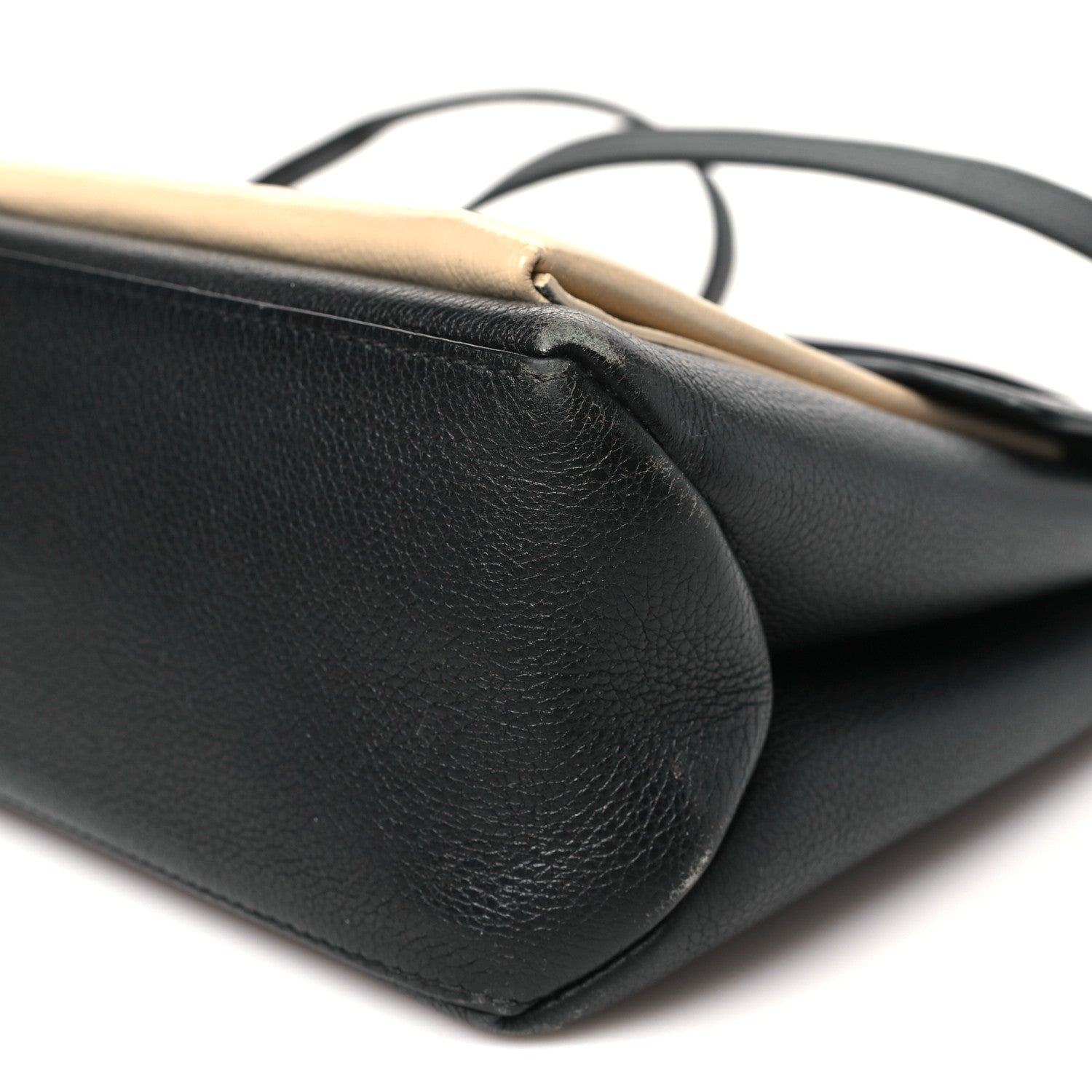 Soft Calfskin My Lockme Top Handle Vanille Black