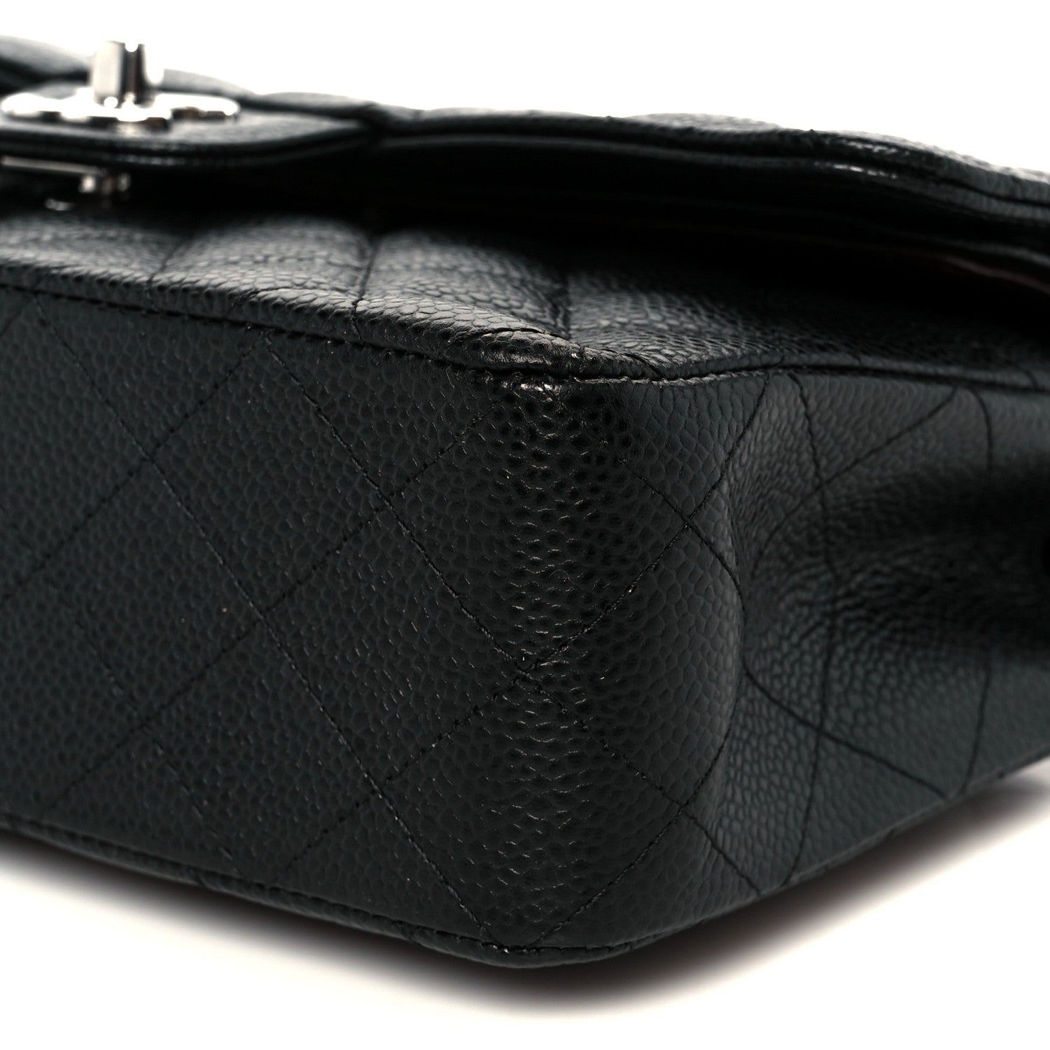 Caviar Quilted Small Double Flap Black