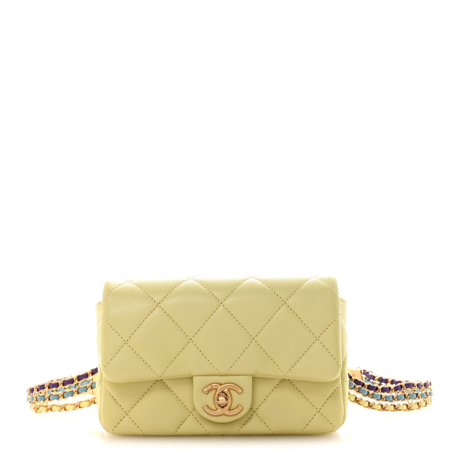 Shiny Caviar Belt Bag Light Green