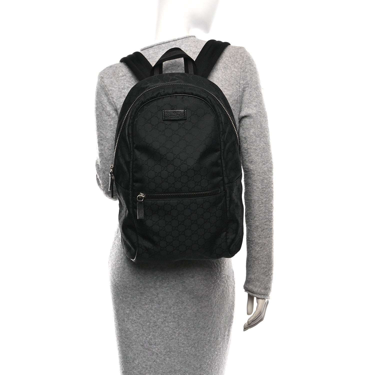 Nylon Monogram Slim Backpack Black