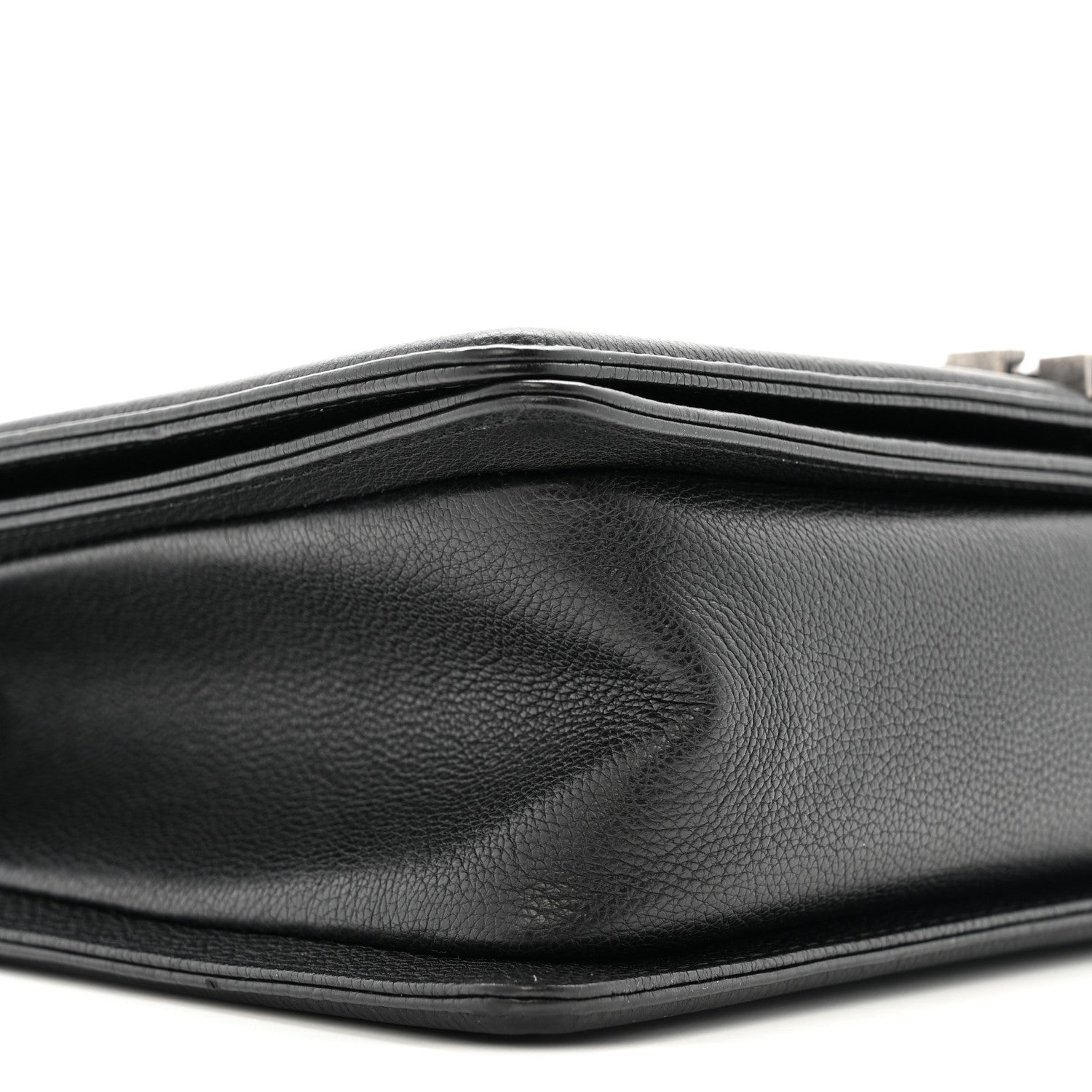 Grained Calfskin Quilted New Medium Boy Flap Black