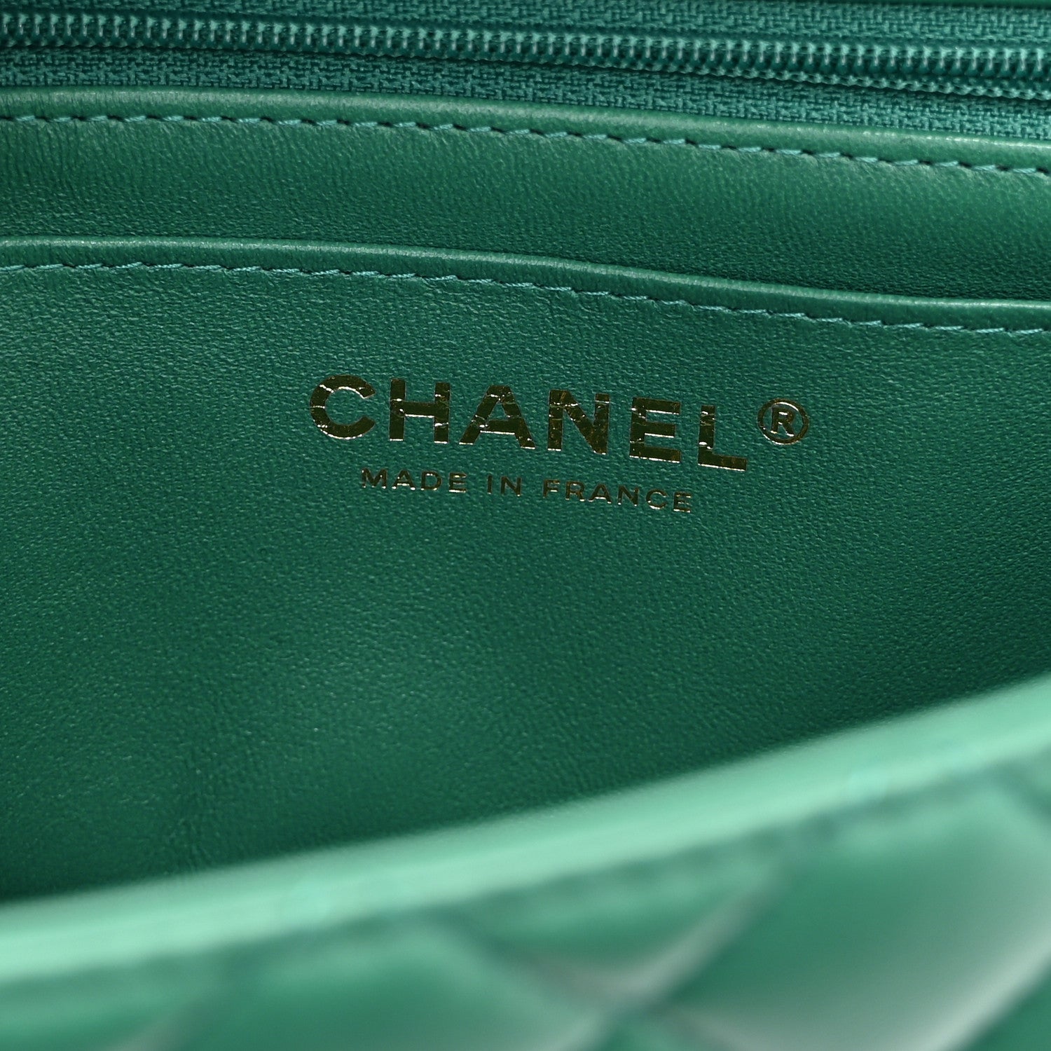 Lambskin Quilted Mini Top Handle Rectangular Flap Green