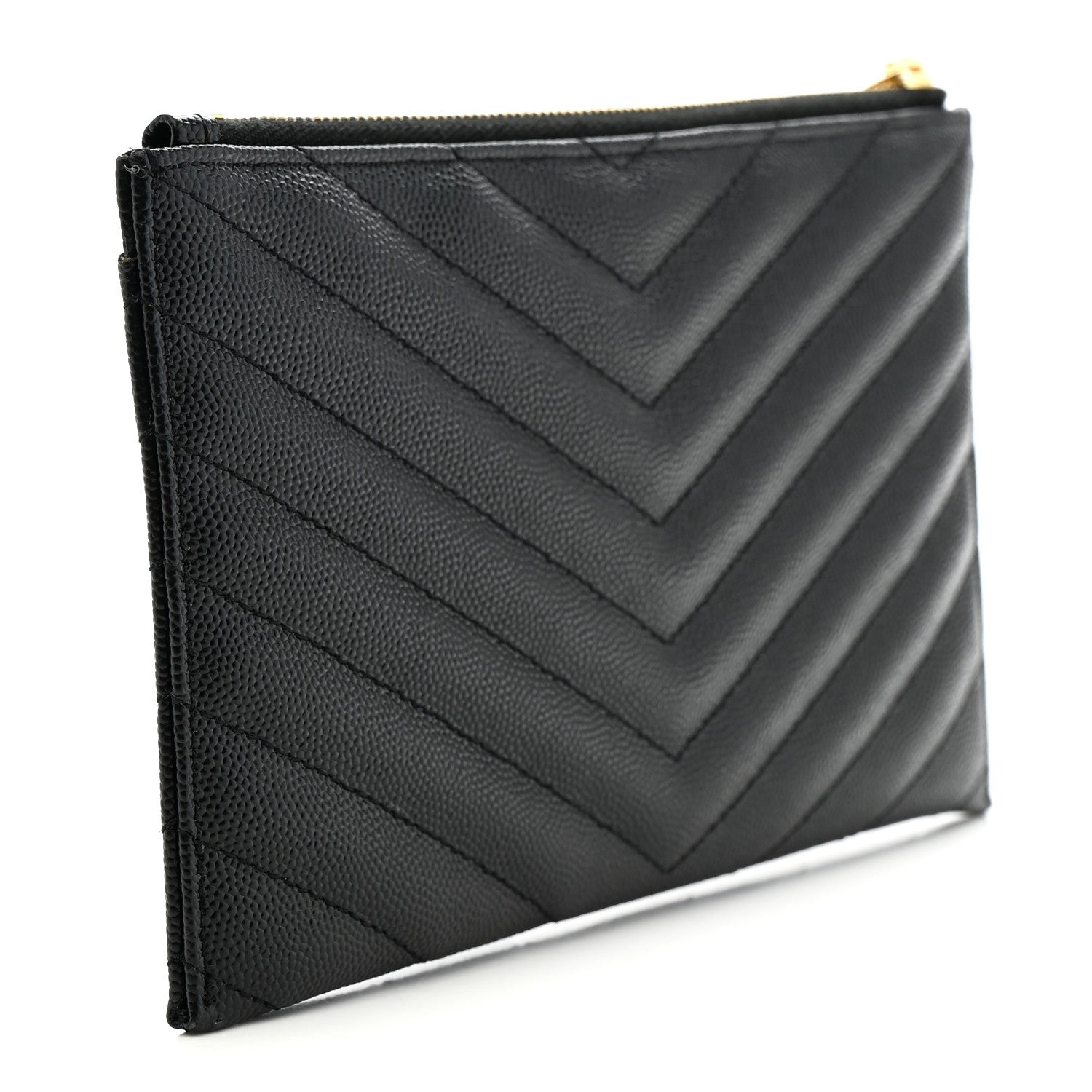 Grain De Poudre Chevron Monogram Bill Pouch Black