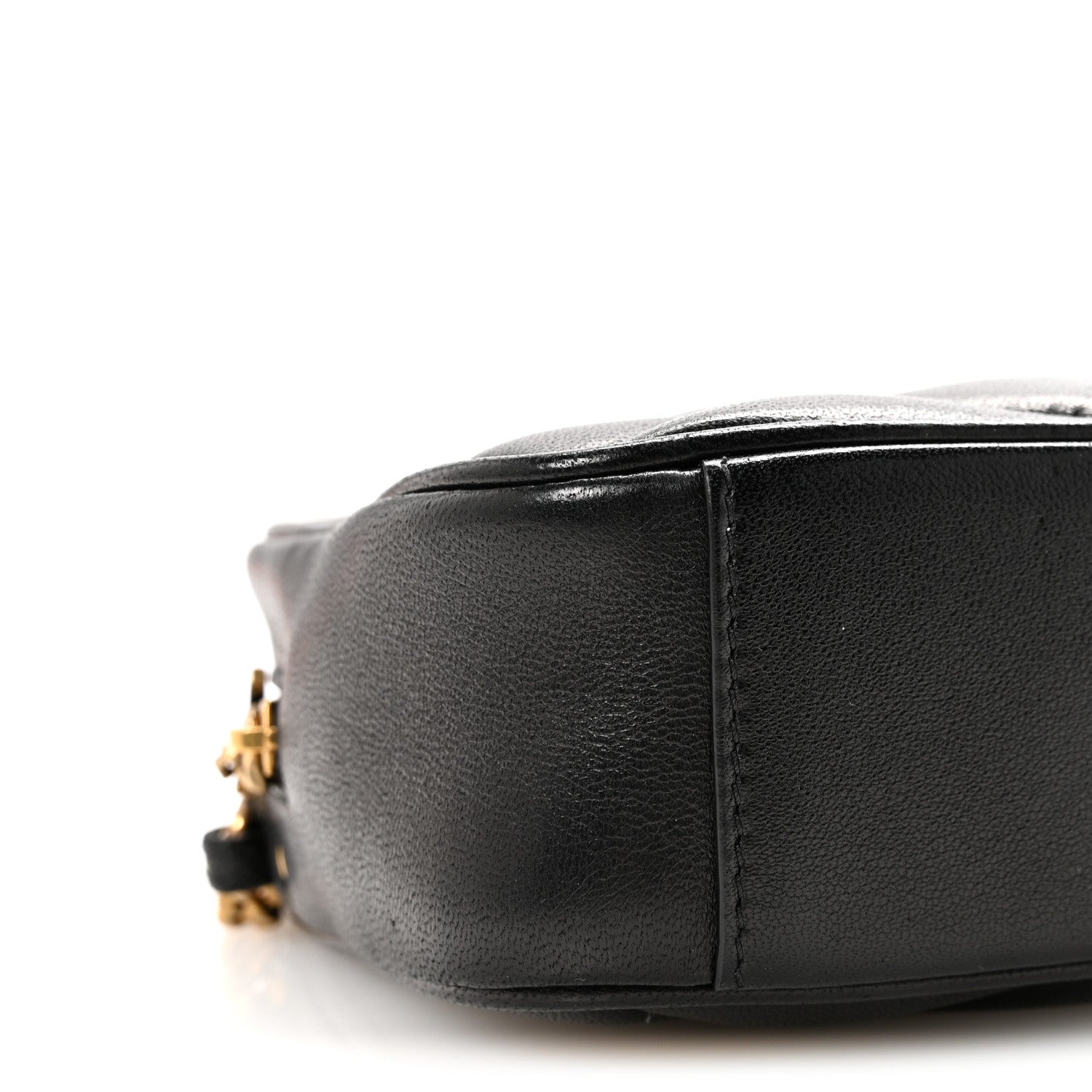 Lambskin Quilted Mini Camera Bag Black