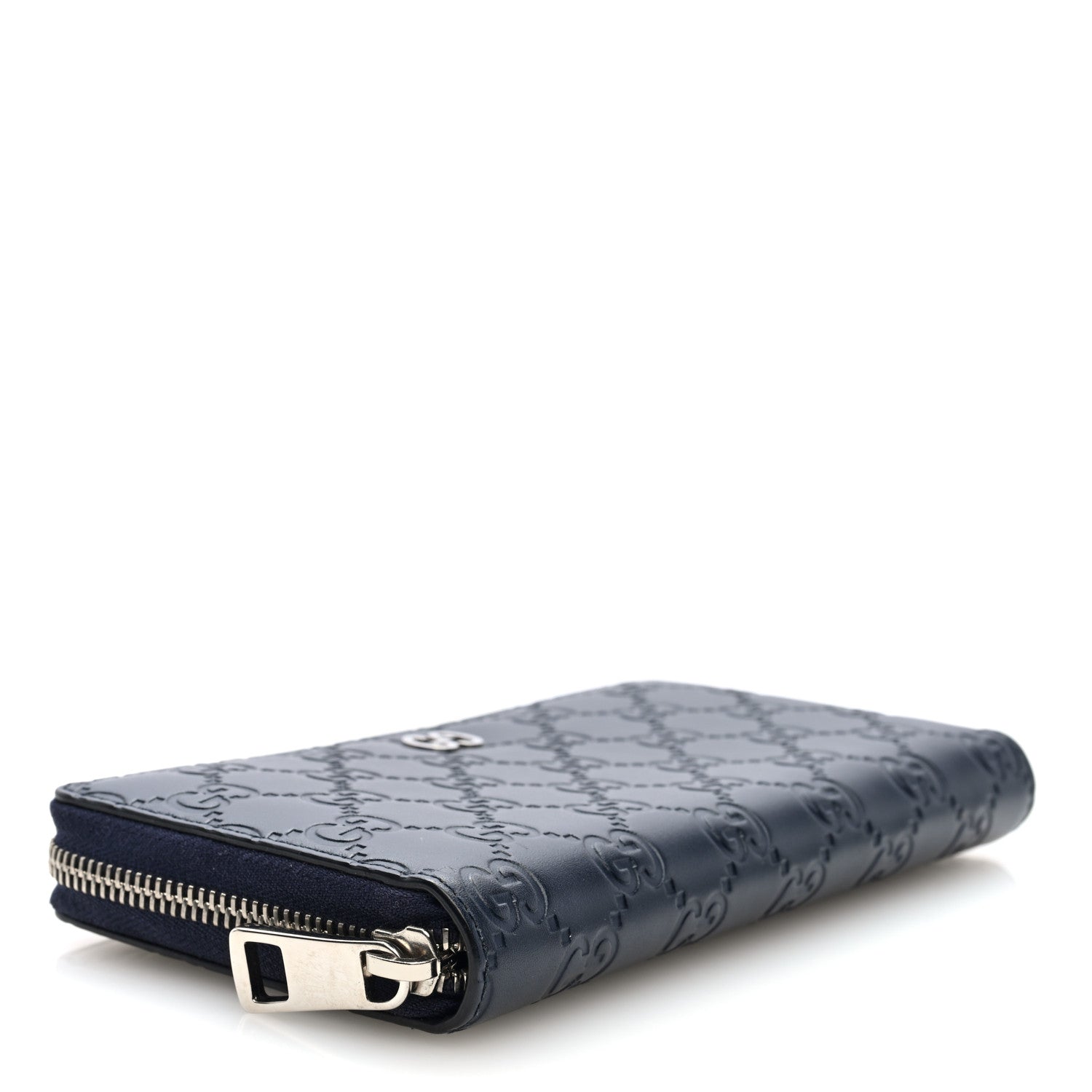 Guccissima Signature Dorian Zip Around Wallet Blue