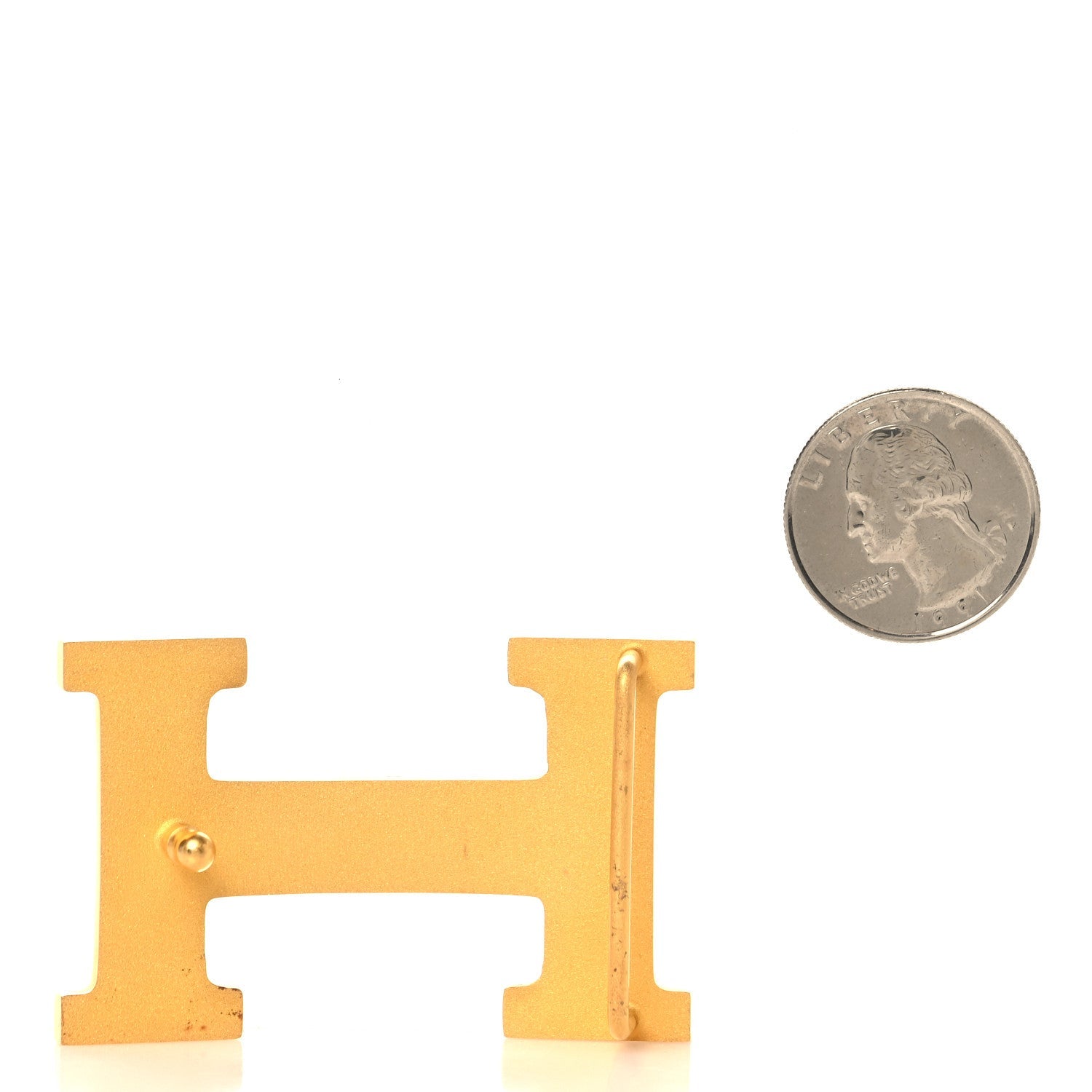 Polished 32mm H Belt Buckle Gold
