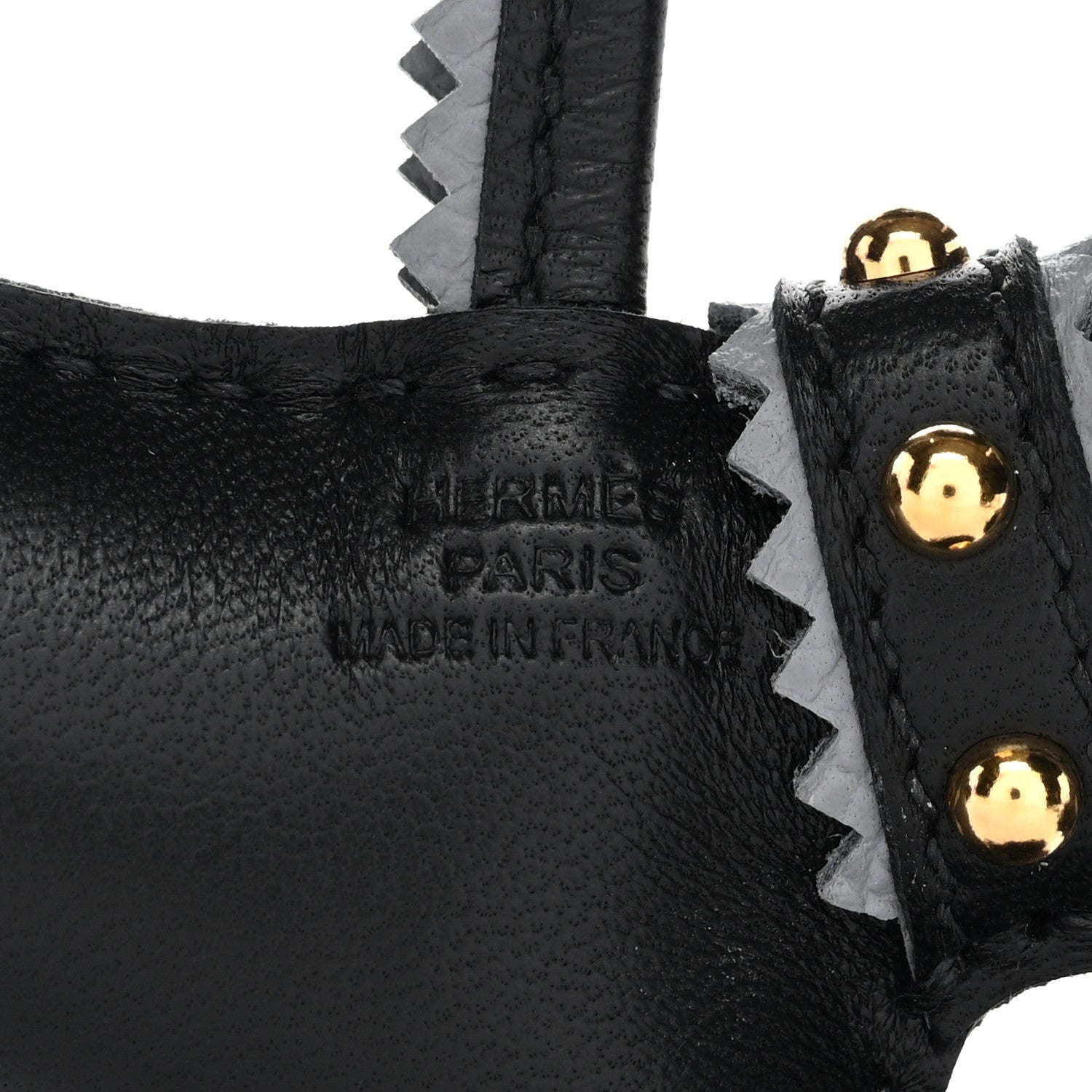 Milo Lambskin Epsom Shearling Budy Apic Charm Black Gris Pantin