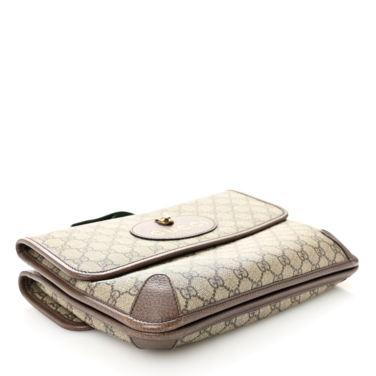 GG Supreme Monogram Web Neo Vintage Double Flap Messenger Bag Beige New Acero