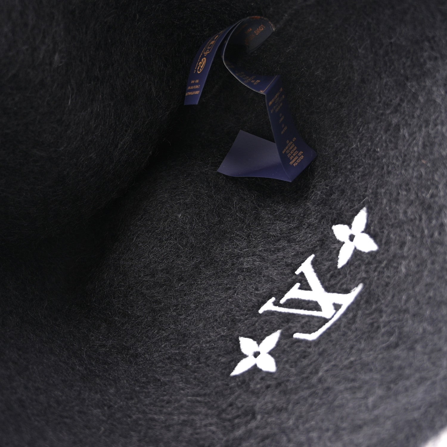 Mohair Wool LV Fluffy Hat Black