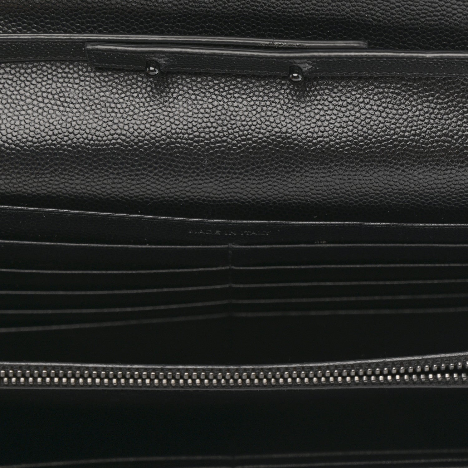Grain De Poudre Matelasse Chevron Monogram Monochrome Chain Wallet Black