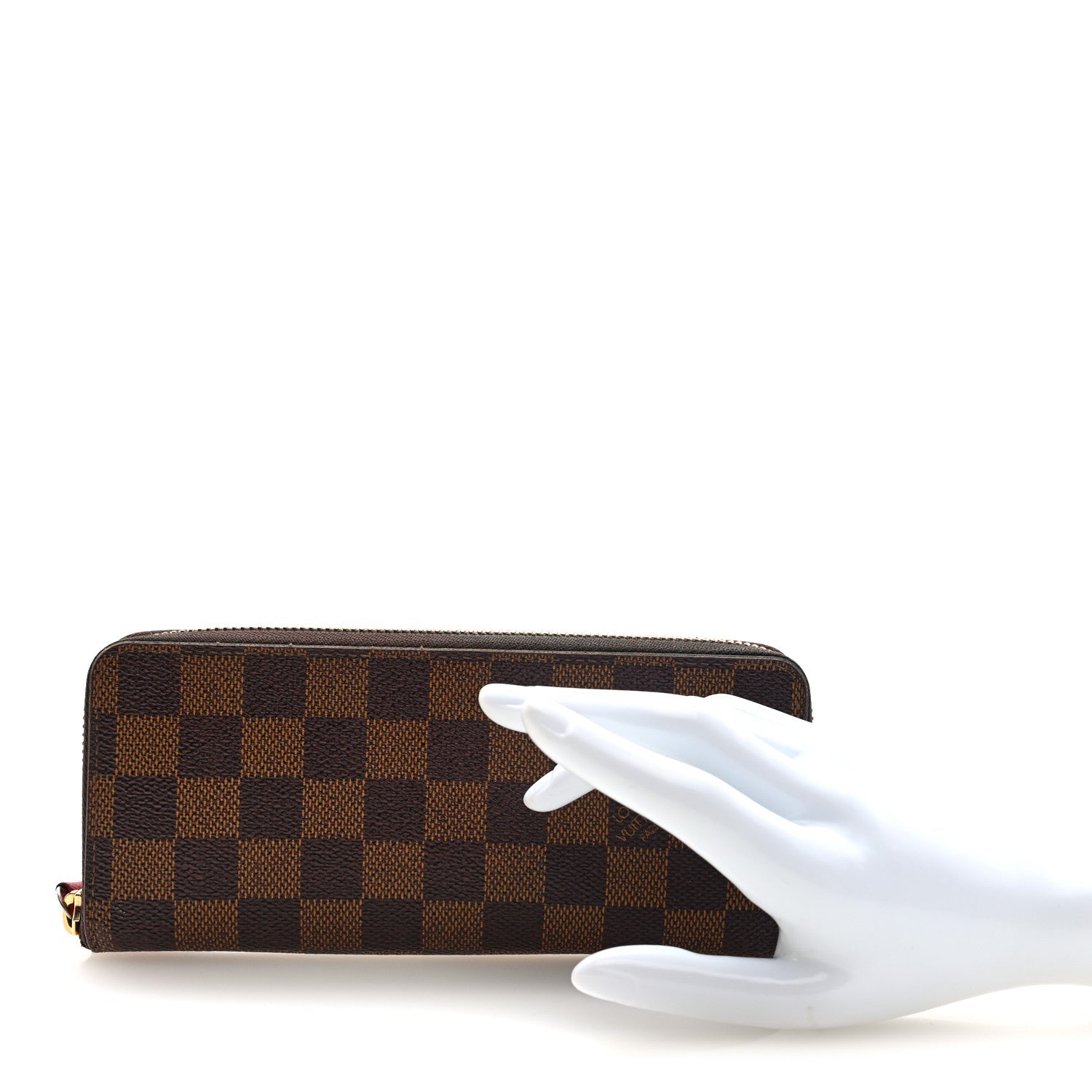 Damier Ebene Clemence Wallet Cherry