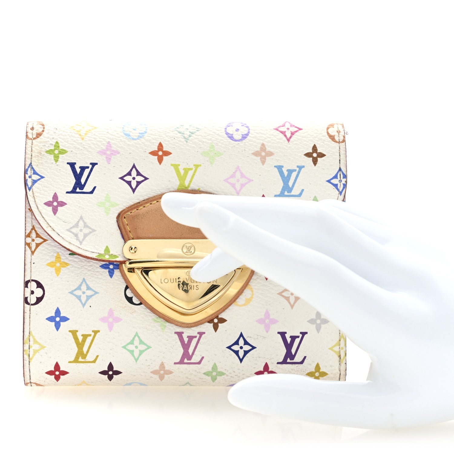 Monogram Multicolor Joey Wallet White Litchi