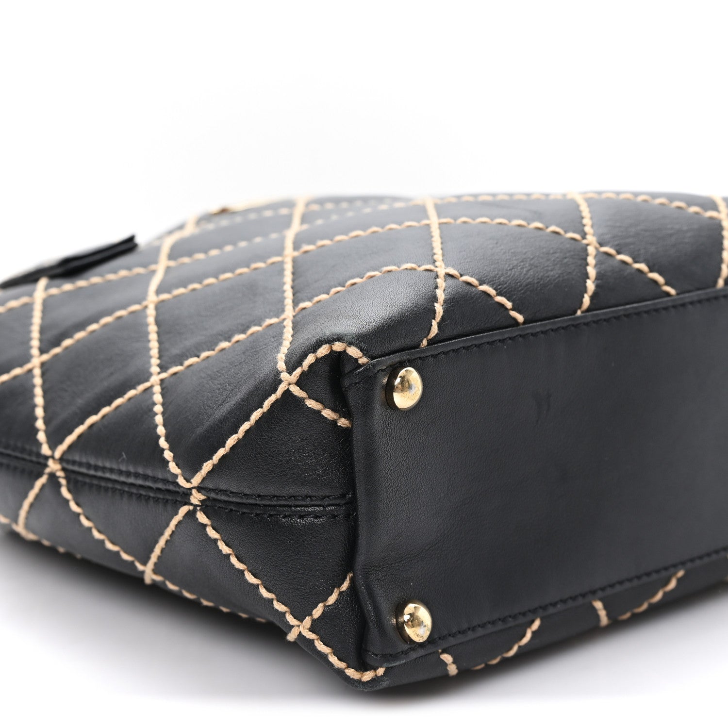 Calfskin Wild Stitch Tote Black