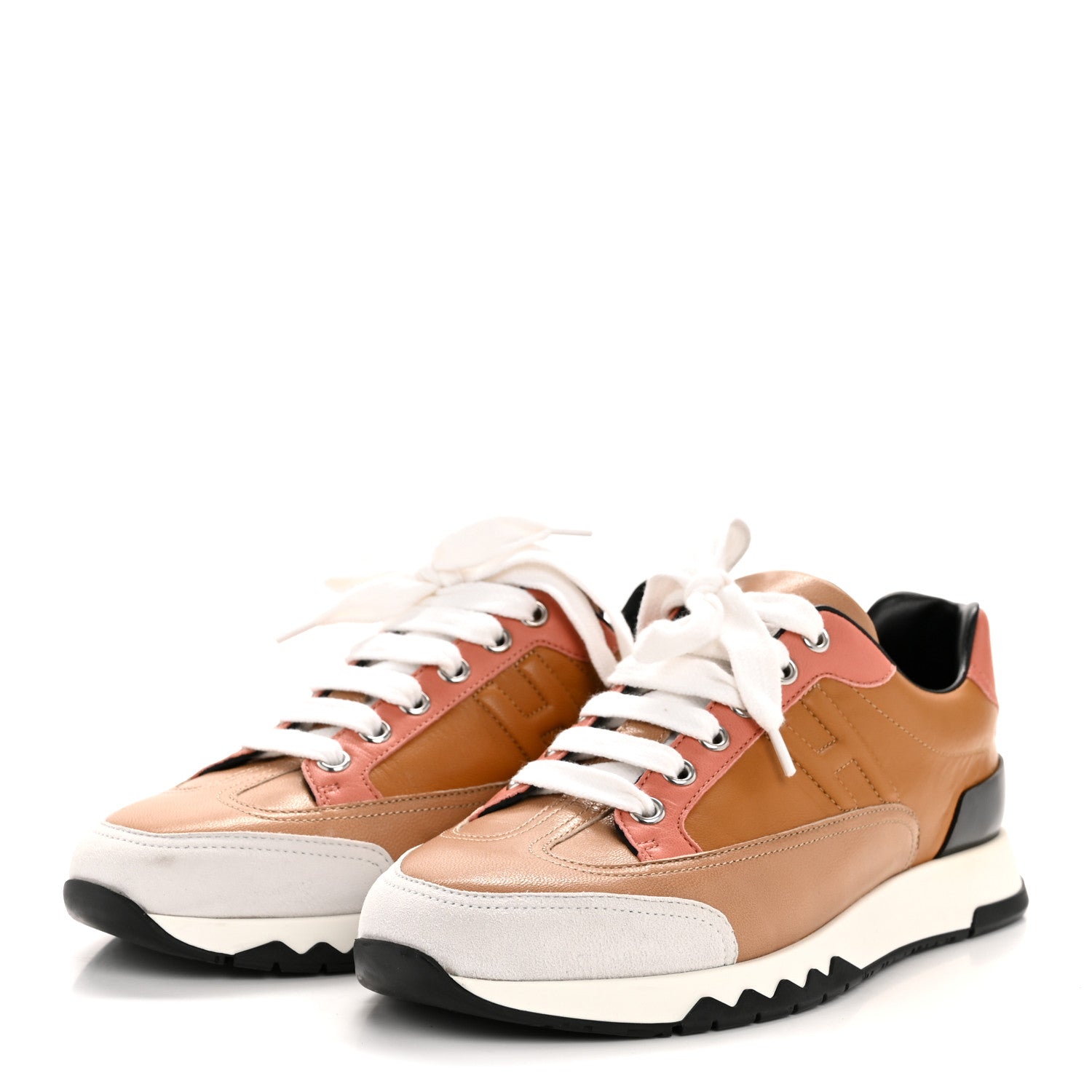 Calfskin Suede Womens Trail Sneakers 37 Multicolor