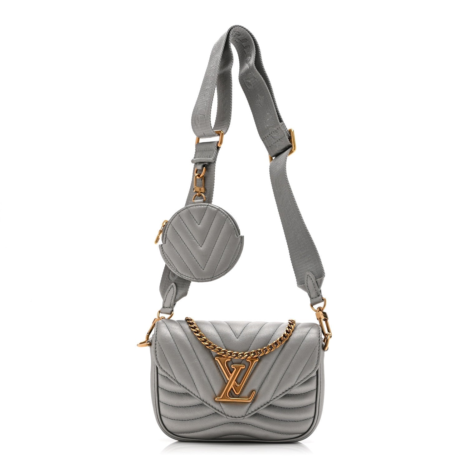 Calfskin New Wave Multi Pochette Metallic Grey