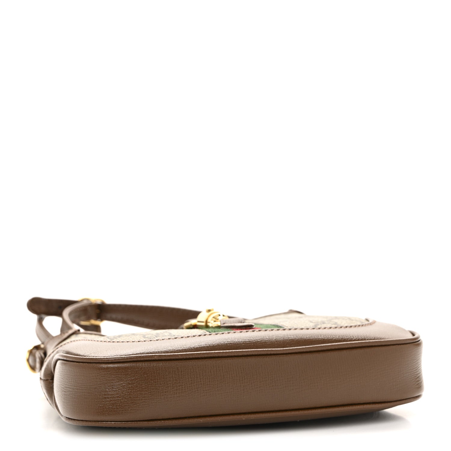 GG Supreme Monogram Azalea Calfskin Web Mini Jackie 1961 Hobo Beige Ebony Brown Sugar
