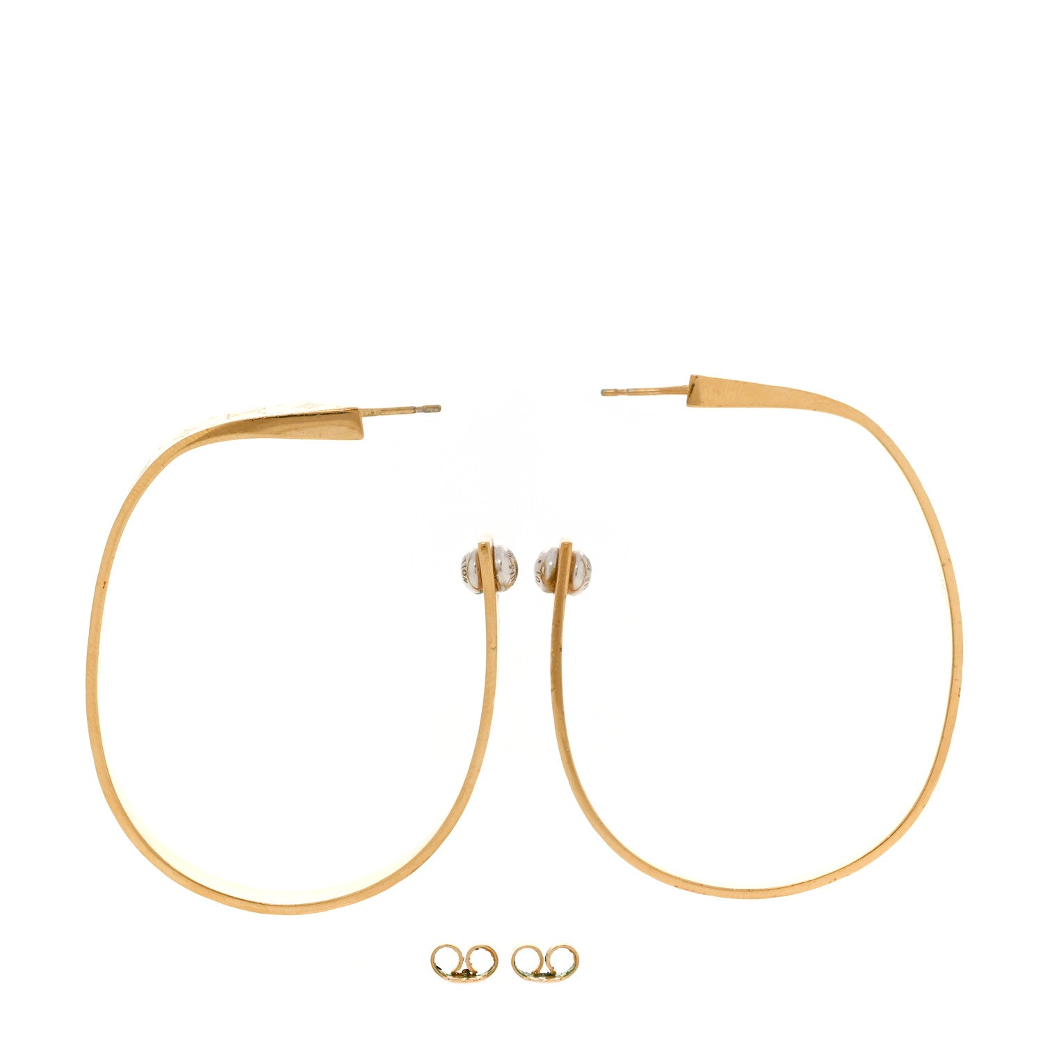 Metal Nanogram Hoop Earrings Gold