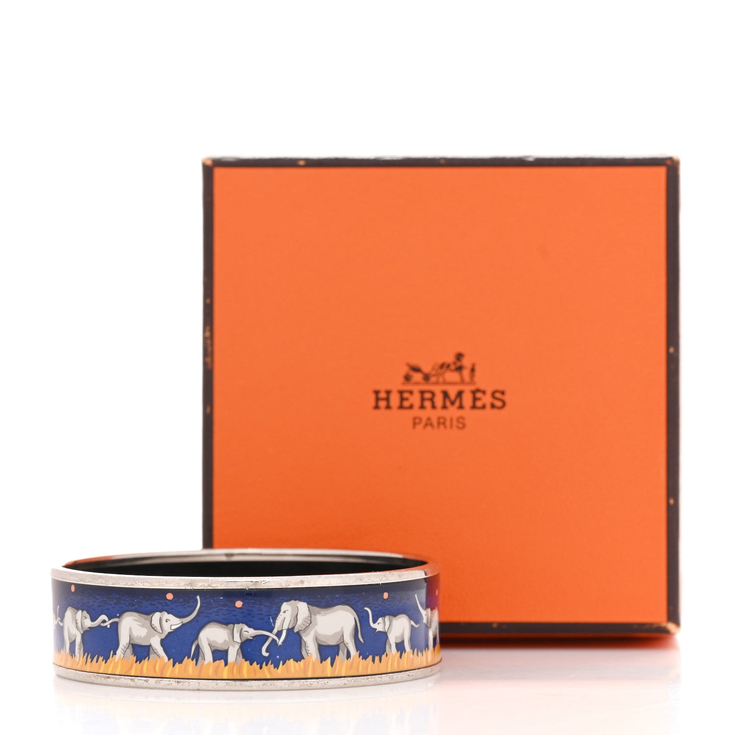 Enamel Printed Elephants Grazing Medium Bracelet 70