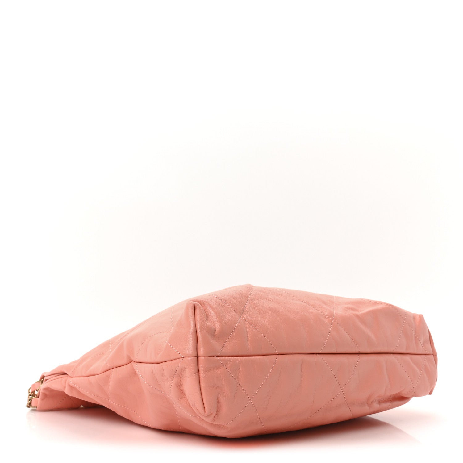 Shiny Calfskin Quilted Chanel 22 Light Orange