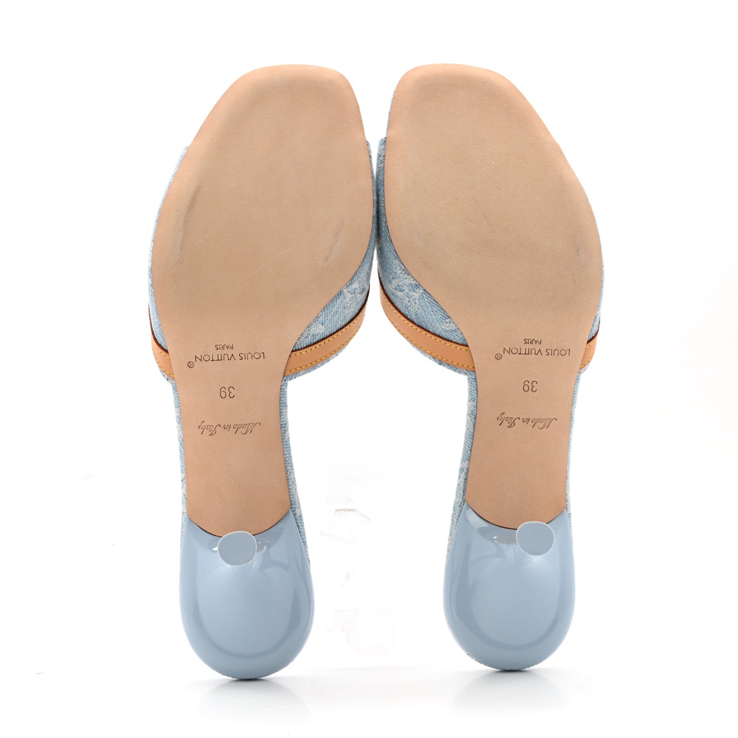 Denim Monogram Neo Revival Mules 39 Light Blue