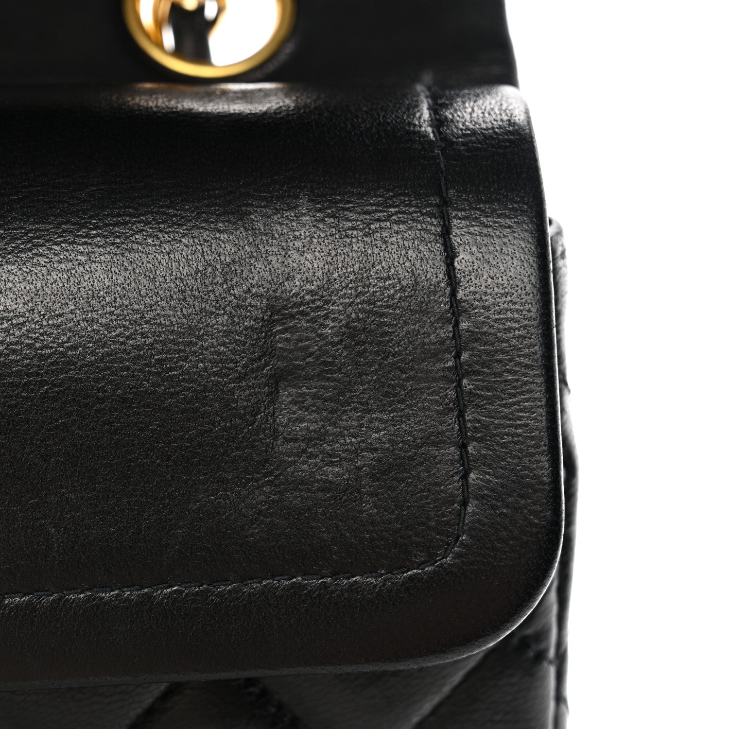 Lambskin Quilted Small Double Flap Black