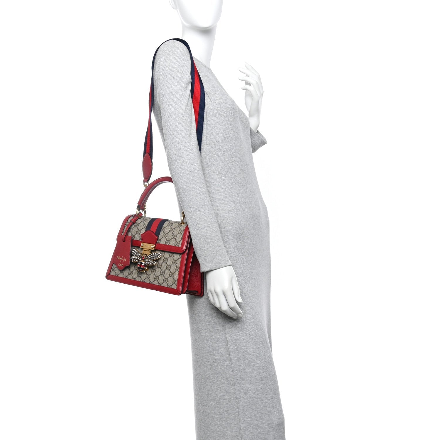 GG Supreme Monogram Small Queen Margaret Top Handle Bag Red