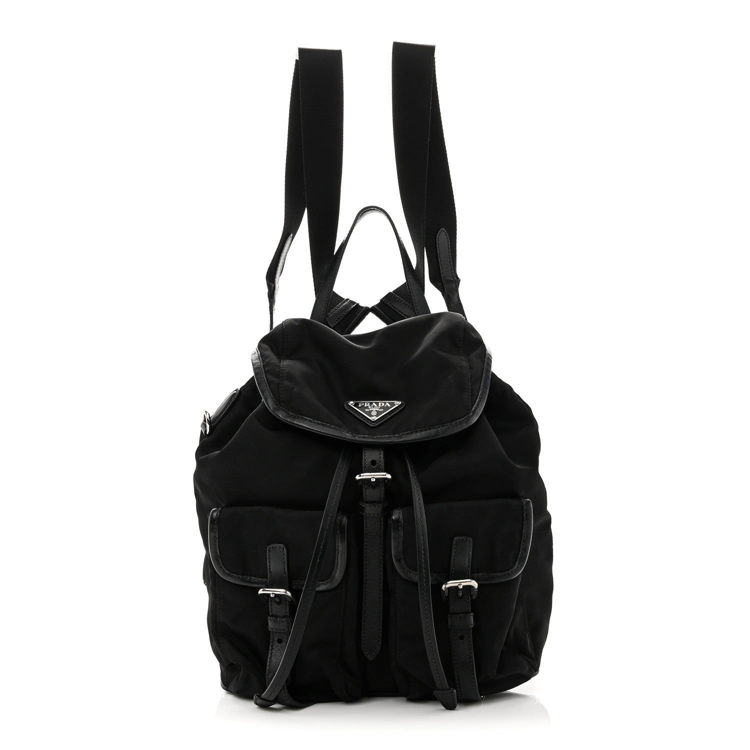 Tessuto Nylon Soft Calfskin Backpack Black